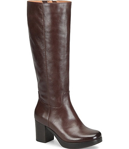 Sofft Kristen Leather Platform Tall Boots