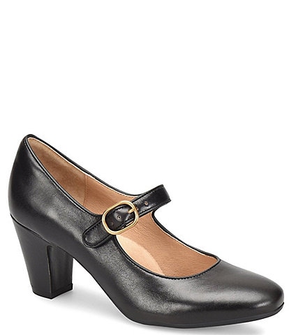 Sofft Leslie Mary Jane Rounded Toe Leather Pumps