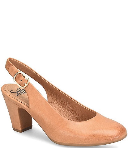Sofft Lily Rounded Toe Leather Slingback Pumps