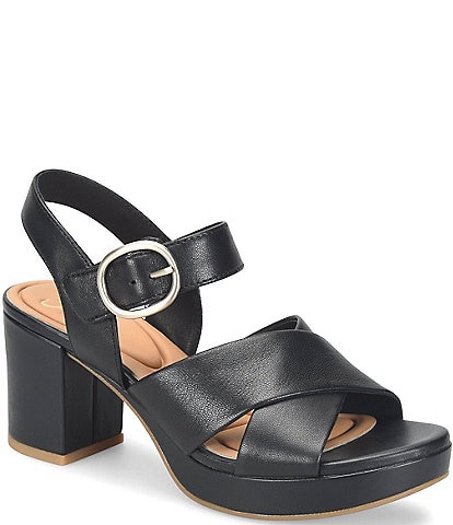 Sofft Lizzie Leather Platform Dress Sandals