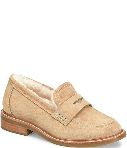 Sofft Mara 2 Ultra Soft Suede Shearling Lined Penny Loafers