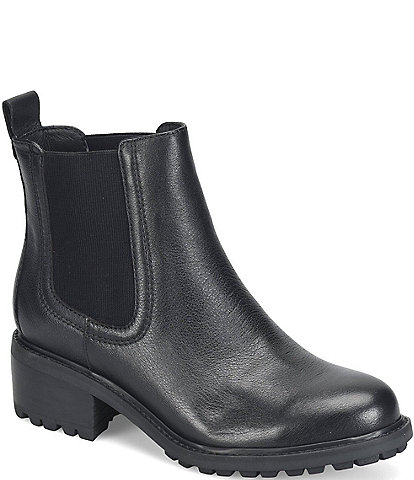 Sofft Martha Leather Block Heel Chelsea Booties