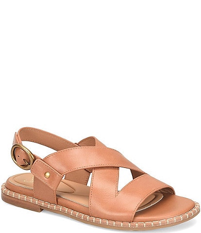 Sofft Nadia Leather Criss-Cross Band Slingback Sandals