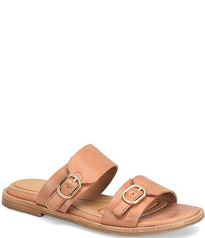 Sofft Noella Double Strap Buckle Leather Slides