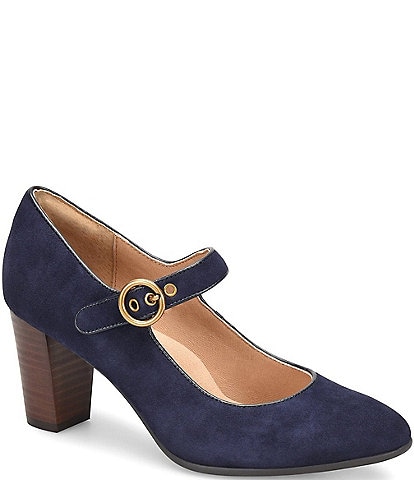 Sofft Petra Almond Toe Mary Jane Suede Pumps