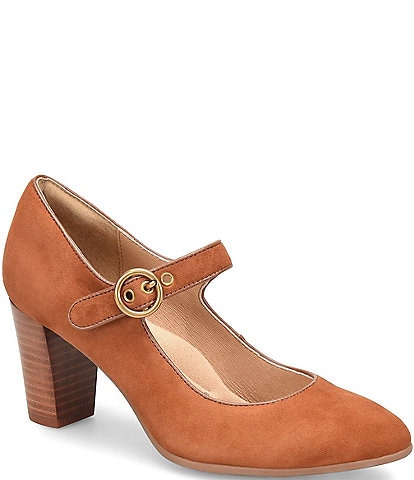 Sofft Petra Almond Toe Mary Jane Suede Pumps