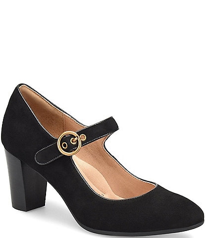 Sofft Petra Almond Toe Mary Jane Suede Pumps