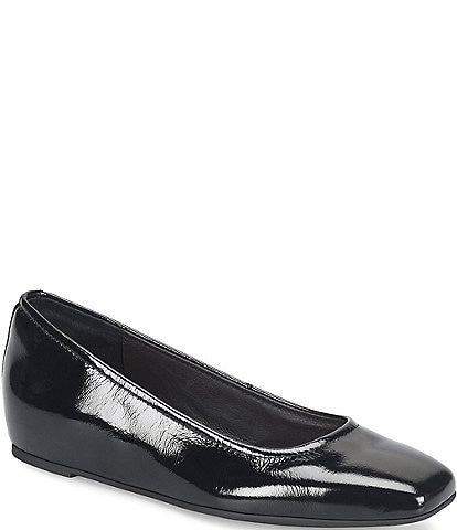 Sofft Poppy Patent Leather Slip On Ballet Wedge Pumps