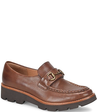 Sofft Prewitt Leather Bit Detail Lug Sole Loafers