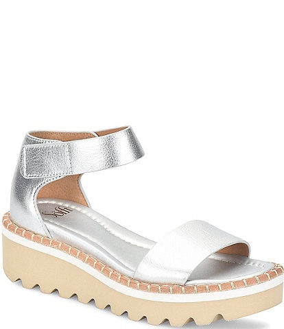 Sofft Ripley Leather Ankle Strap Platform Sandals