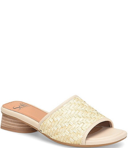Sofft Sahara Woven Raffia Slide Sandals