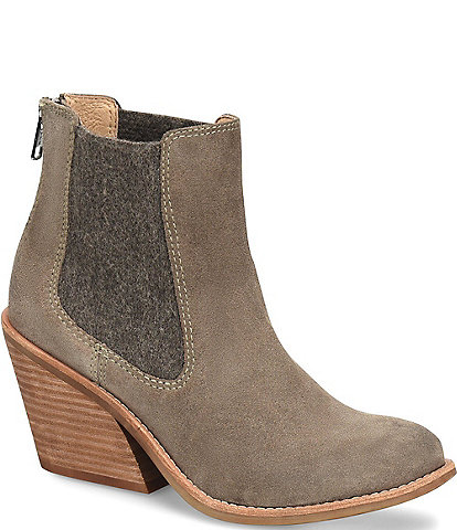 Sofft Tara Block Heel Suede Western Inspired Booties