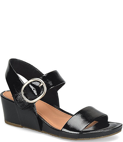 Sofft Vaya Patent Leather Wedge Sandals