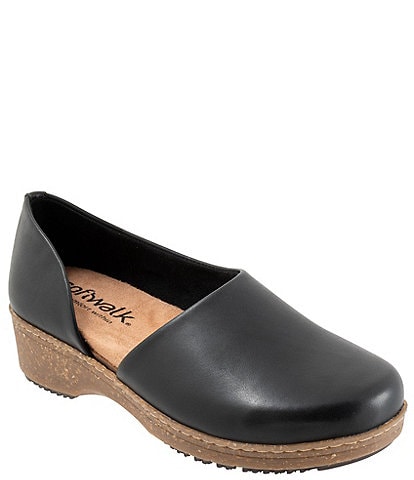 SoftWalk Addie Leather Open Side Clogs