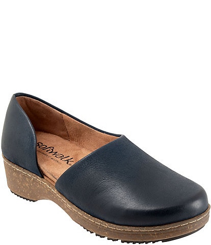 SoftWalk Addie Nubuck Suede Open Side Clogs