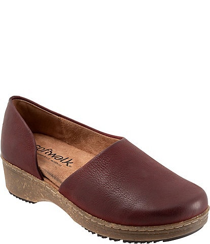 SoftWalk Addie Nubuck Suede Open Side Clogs