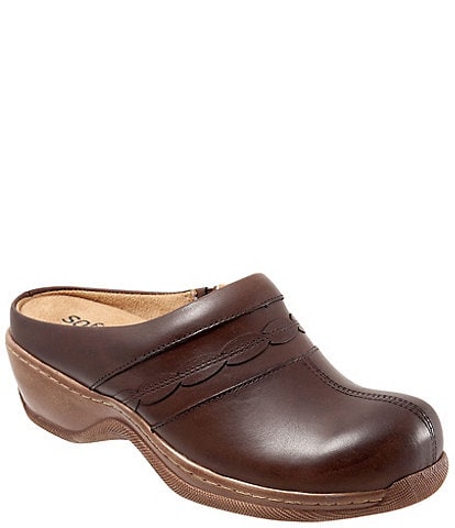 SoftWalk Amber Leather Clogs