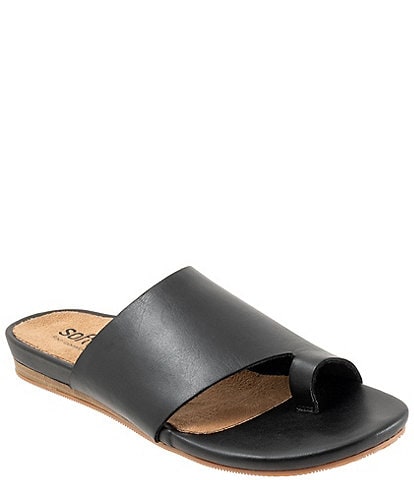 SoftWalk Corsica 2.0 Leather Toe Loop Slide Sandals