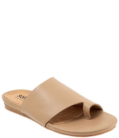 SoftWalk Corsica 2.0 Leather Toe Loop Slide Sandals