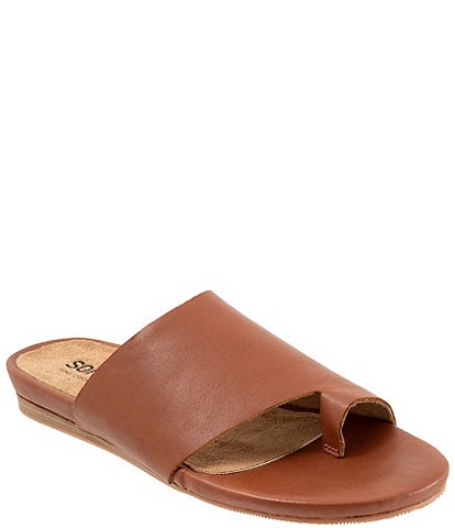 SoftWalk Corsica 2.0 Leather Toe Loop Slide Sandals