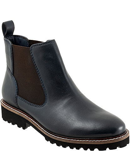 SoftWalk Indy Leather Lug Sole Chelsea Booties