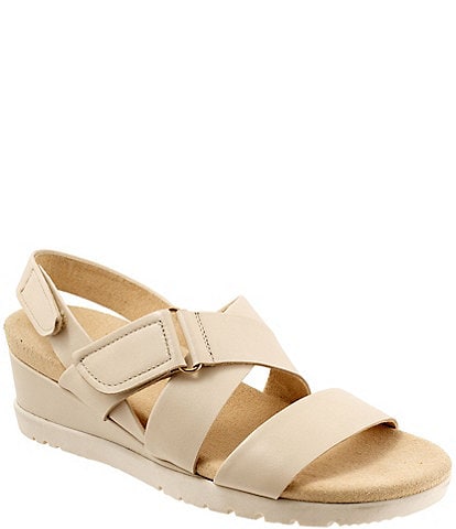 SoftWalk Novi Leather Banded Wedge Sandals