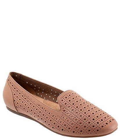SoftWalk Shelby Perforated Leather Slip-On Loafer Flats