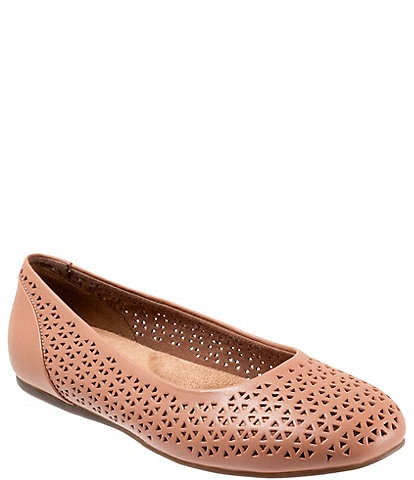 SoftWalk Sonoma Perforated Leather Ballet Flats