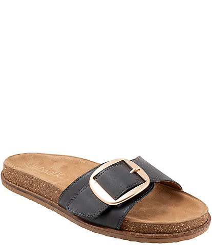 SoftWalk Una Leather Slide Sandals