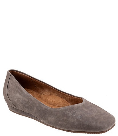 SoftWalk Vellore Suede Square Toe Flats