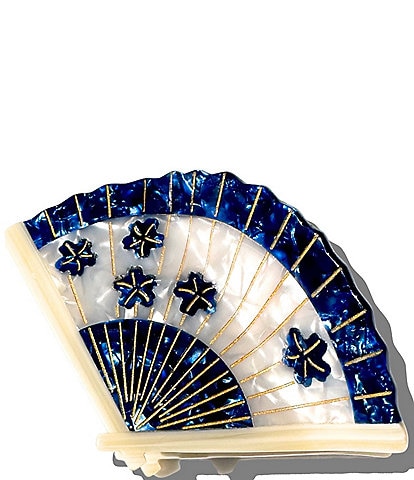 Solar Eclipse Hand-Painted Blossom Fan Claw Hair Clip