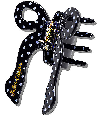 Solar Eclipse Hand-Painted Coquette Dotted Bow Claw Hair Clip
