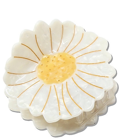 Solar Eclipse Hand-Painted Daisy Flower Claw Hair Clip