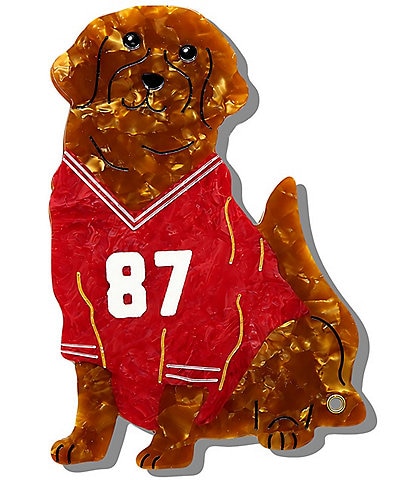 Solar Eclipse Hand-Painted Football Dog Compact Mirror