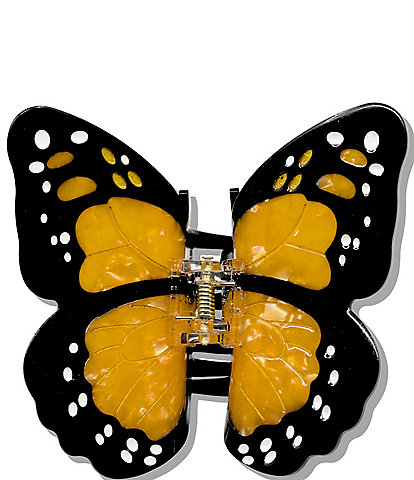 Solar Eclipse Hand-Painted Monarch Butterfly Claw Hair Clip