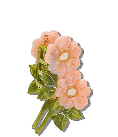 Solar Eclipse Hand-Painted Wild Roses Claw Hair Clip