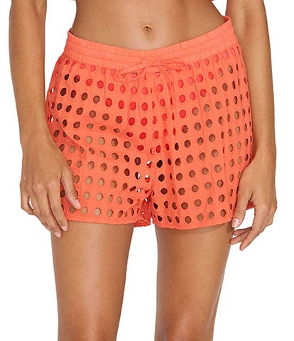SOLID & STRIPED Charlie Eyelet Swim Cover Up Shorts