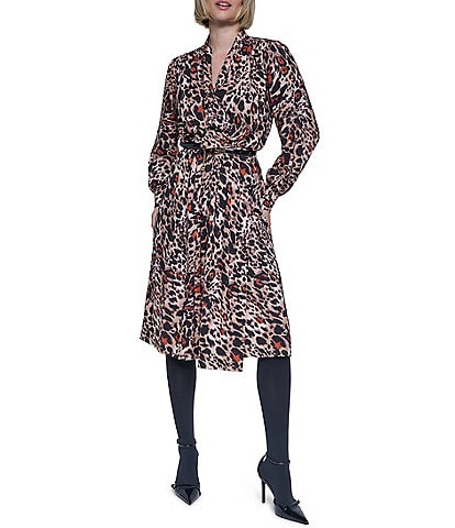 Sonia Rykiel Printed Shadow Dot Jacquard Long Sleeve Shirt Dress
