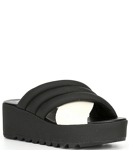 Sorel Cameron Platform Puff Leather Slide Sandals