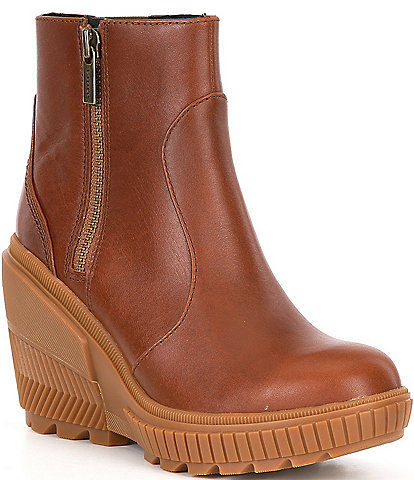 Sorel ONA Ave Zip Wedge Waterproof Leather Booties