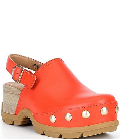 Sorel Roam'N RVT Leather Studded Detail Slingback Clogs