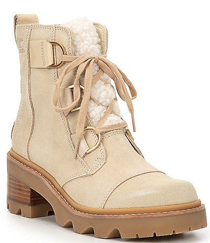 Sorel Joan Now Faux Shearling Lace-Up Cozy Lug Sole Cold Weather Booties