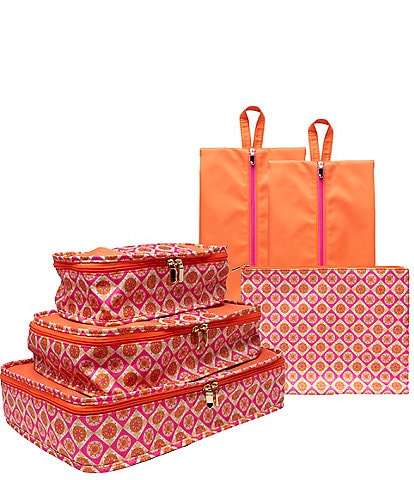 Southern Living 6-Piece Orange Snowflake Packing Cube Set