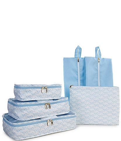 Southern Living 6-Piece Packing Cube Set - Blue Bow