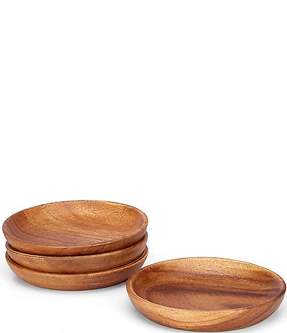 Southern Living Acacia Round Snack Plates, Set of 4
