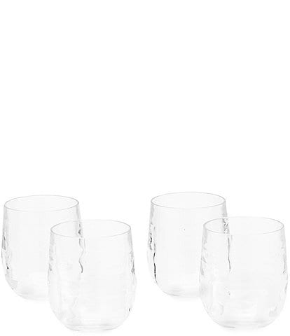 Southern Living Acrylic Ribbed Stemless Wine Glasses