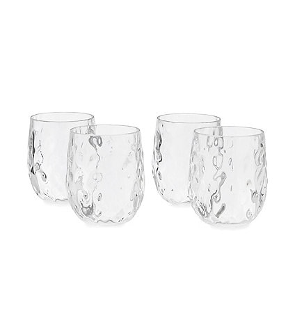 Southern Living Acrylic Valencia Stemless Wine Glasses Set of 4