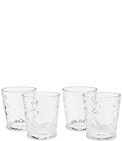 Southern Living Acrylic Valencia Textured Double Old-Fashioned Glasses, Set of 4