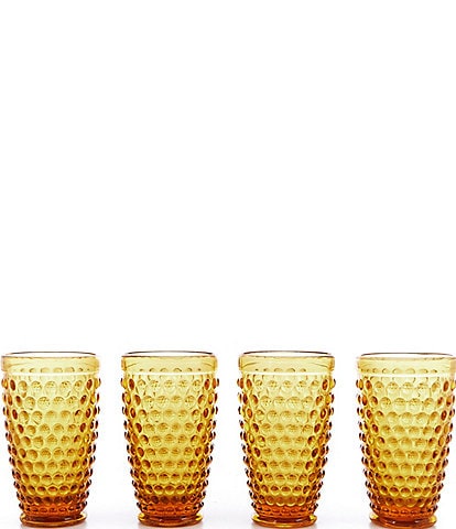 Southern Living Amber Hobnail Tumblers, Set of 4