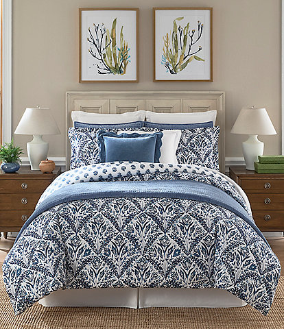 Southern Living Amelia Damask Floral Reversible Comforter Mini Set